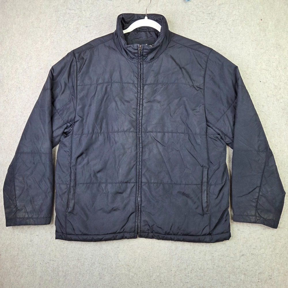 Eddie Bauer Jacket Mens M Black Full Zip Nylon Outdoor Hiking Utility Grunge